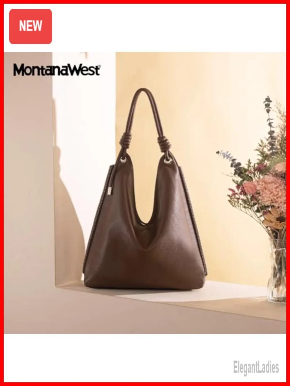 Soft Slouchy PU Leather Hobo Bag with Knotted Top Handle